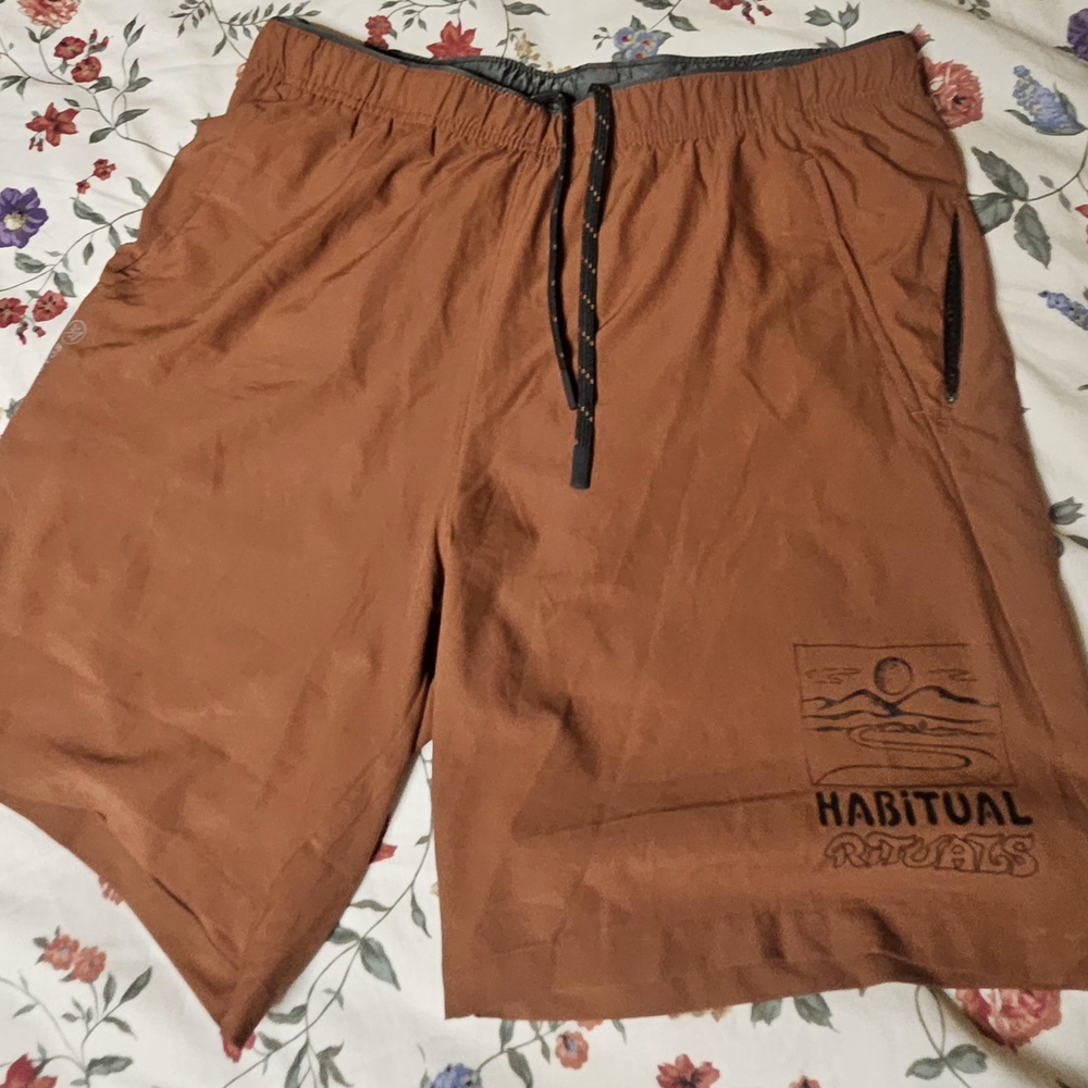 NEW Roark Bommer 2.0 7" Shorts - Habitual Rituals - Burnt Orange - Sz. Medium